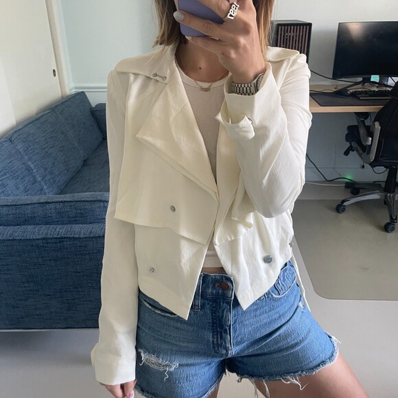 Haute Hippie Cropped Blazer Jacket White XS - Picture 1 of 10